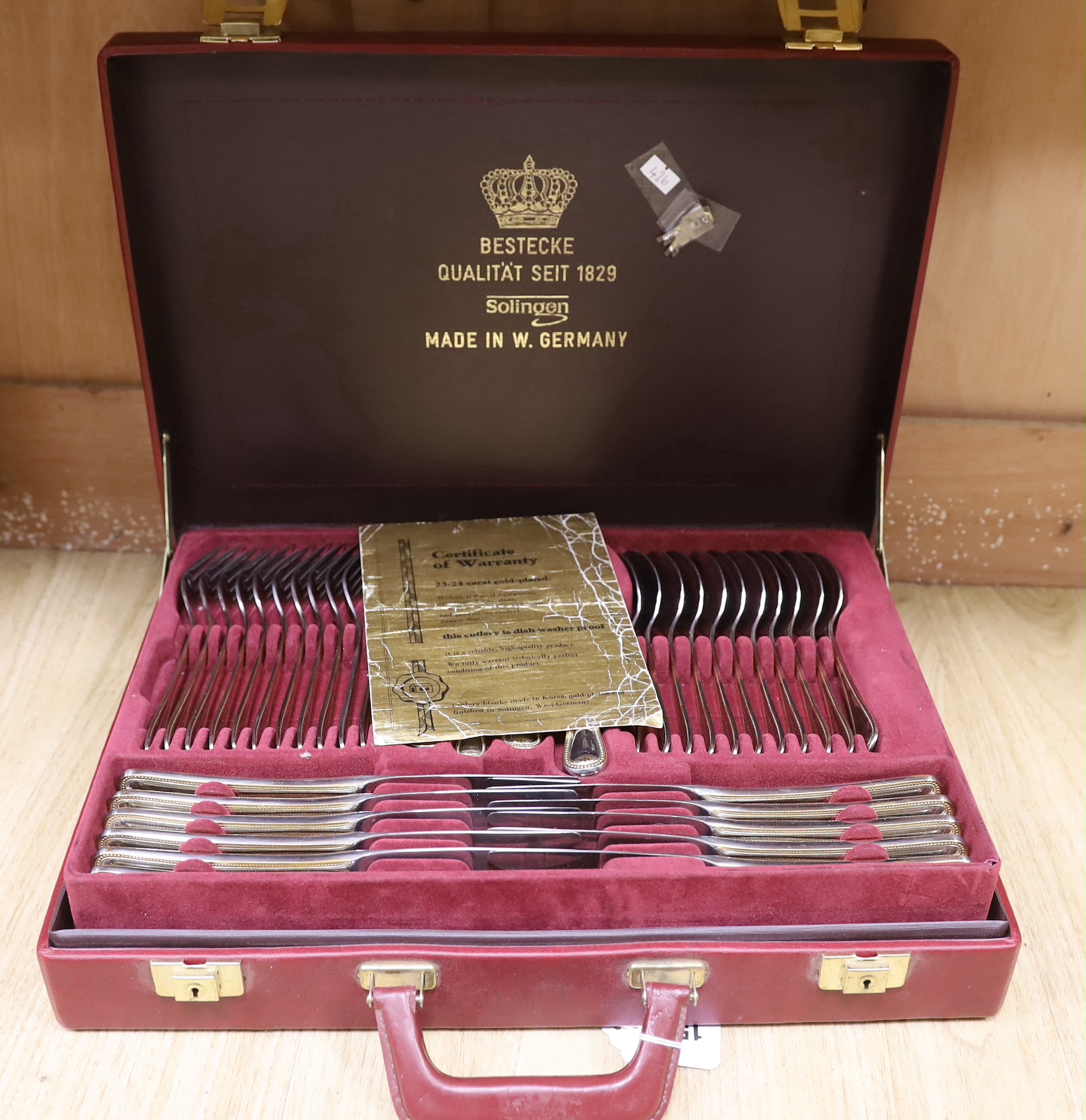 A Bestecke Solingen cutlery set, cased